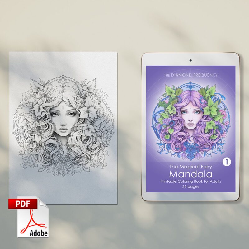 printable magical fairy mandala coloring book for adults
