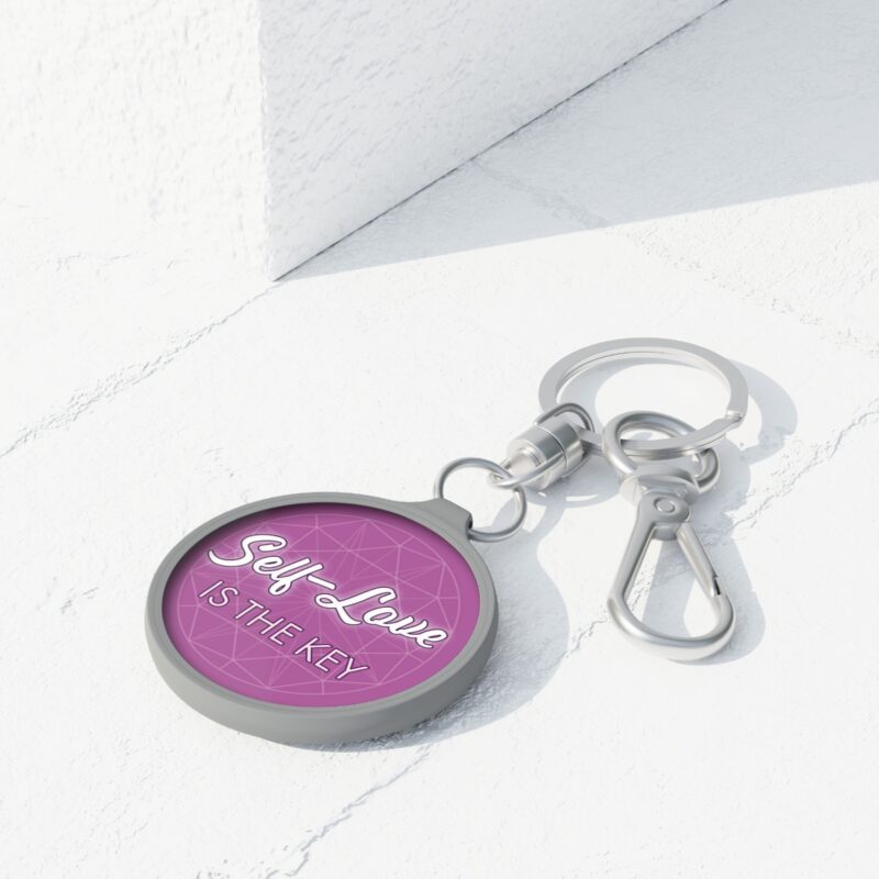 Keyring Tag - "Self-Love is the key" - Pink (US) - Image 3