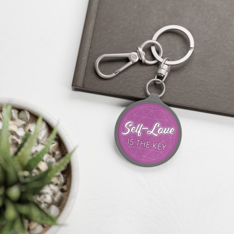 Keyring Tag - "Self-Love is the key" - Pink (US) - Image 4