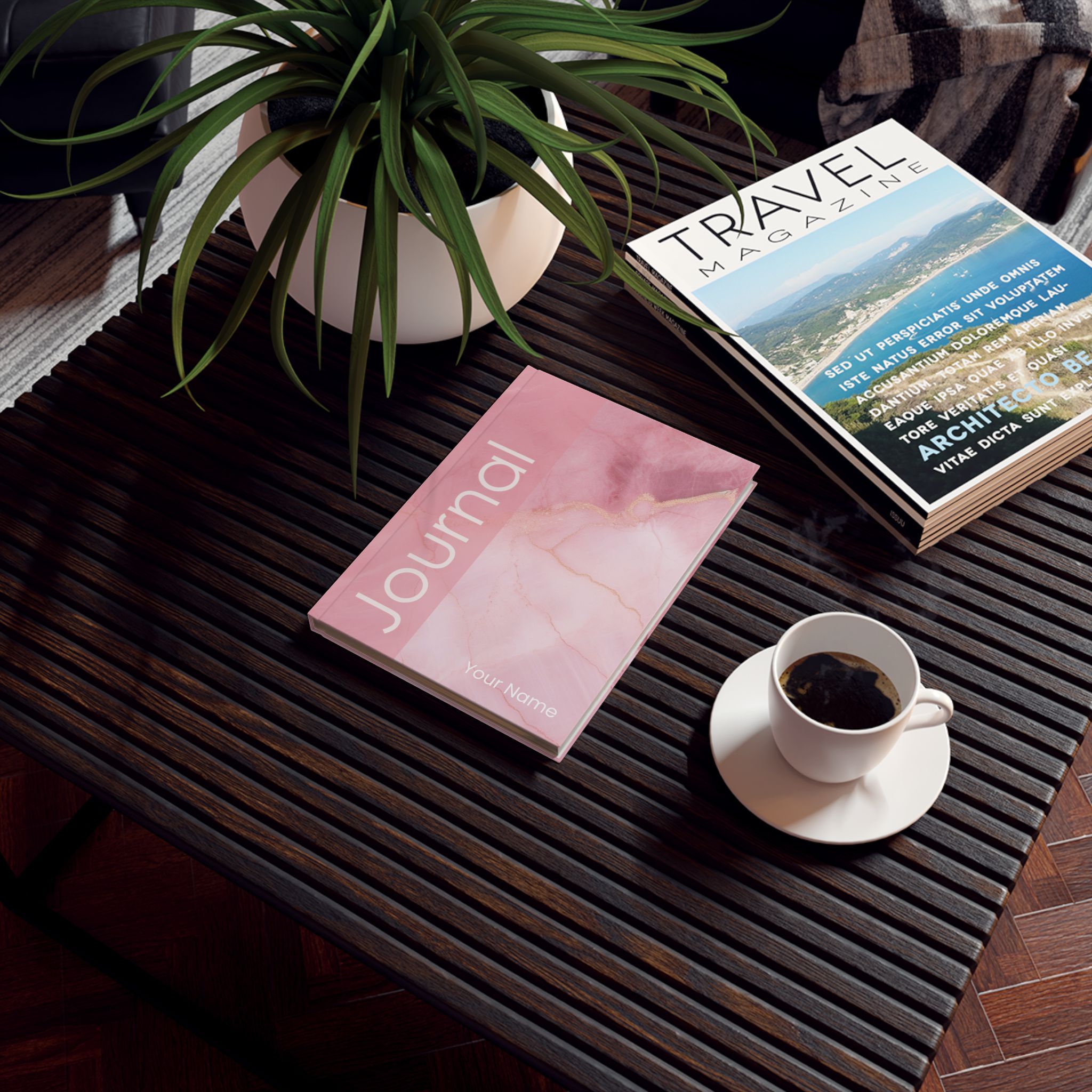 Hard Backed Journal - Pink Marble (UK) ✨ Add your name - Image 4