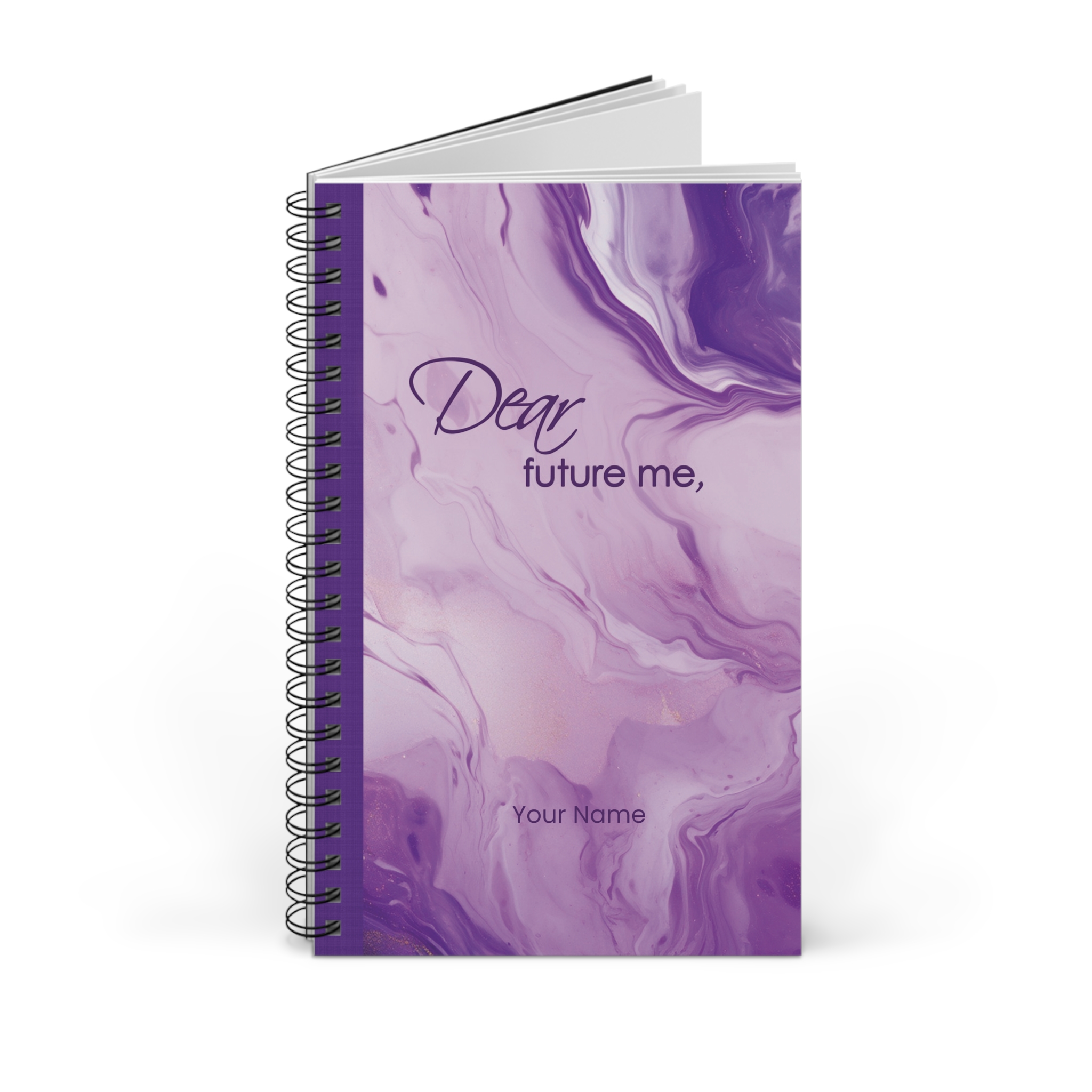 Spiral Journal - Purple Marble - "Dear Future Me" (EU) ✨ Add your name - Image 2
