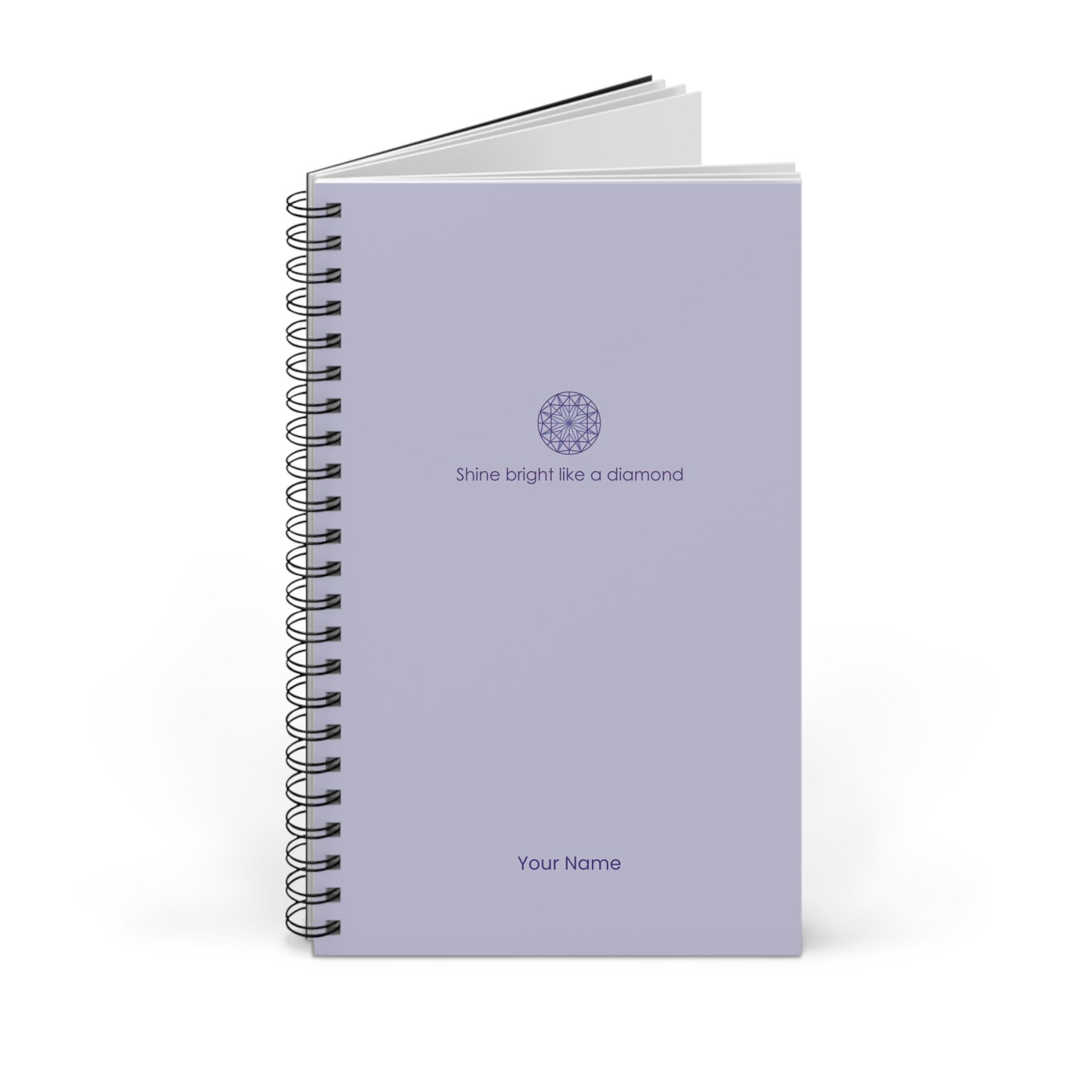Spiral Journal - minimalist "Shine bright like a diamond" - Purple (EU) ✨ Add your name - Image 2