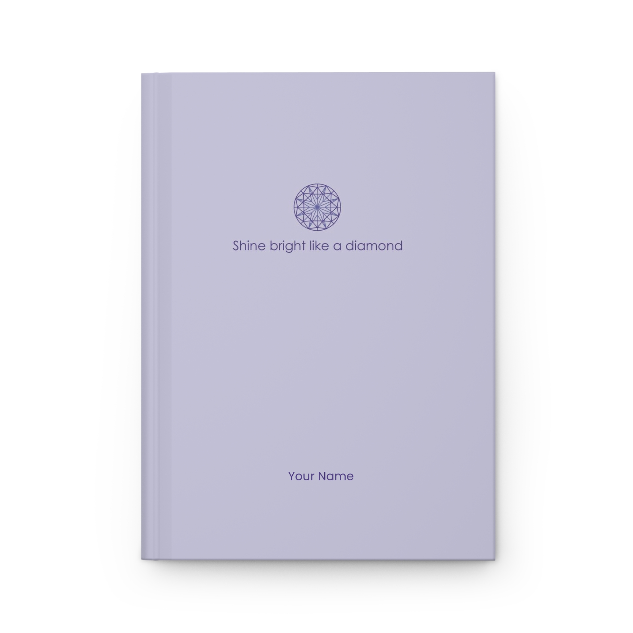 Hard Backed Journal - minimalist "Shine bright like a diamond" - Purple - Matte (US) ✨ Add your name
