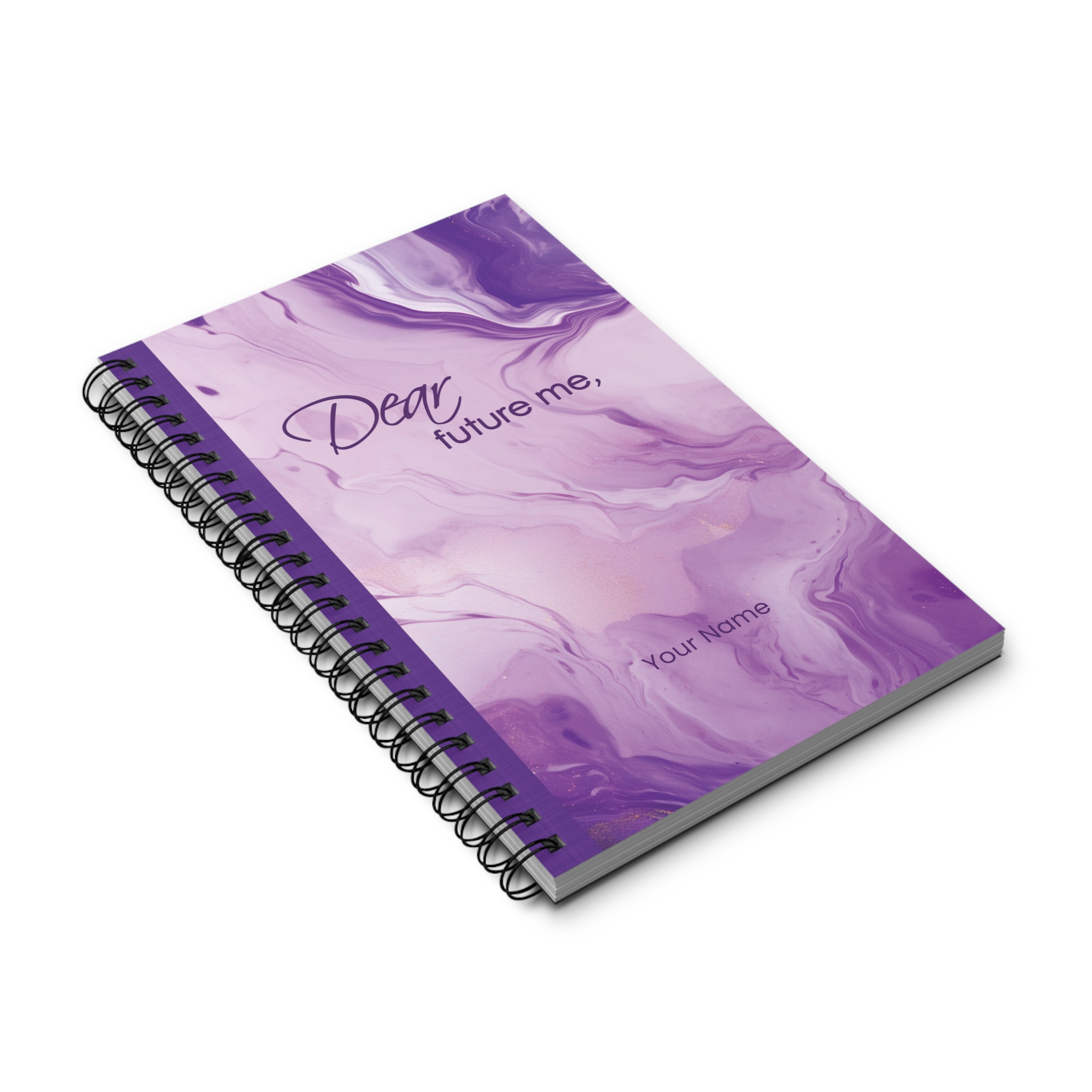 Spiral Journal - Purple Marble - "Dear Future Me" (EU) ✨ Add your name - Image 3