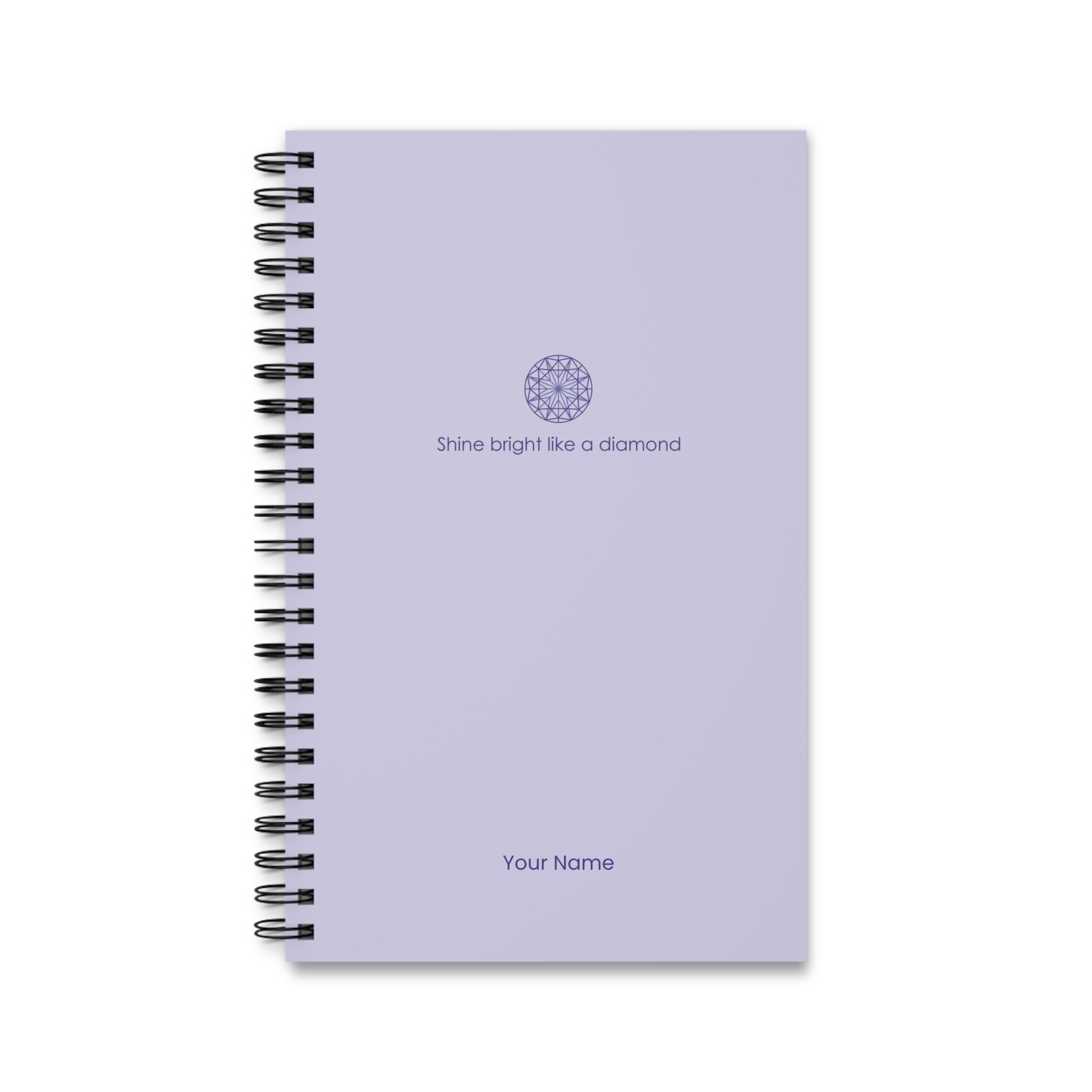 Spiral Journal - minimalist "Shine bright like a diamond" - Purple (EU) ✨ Add your name