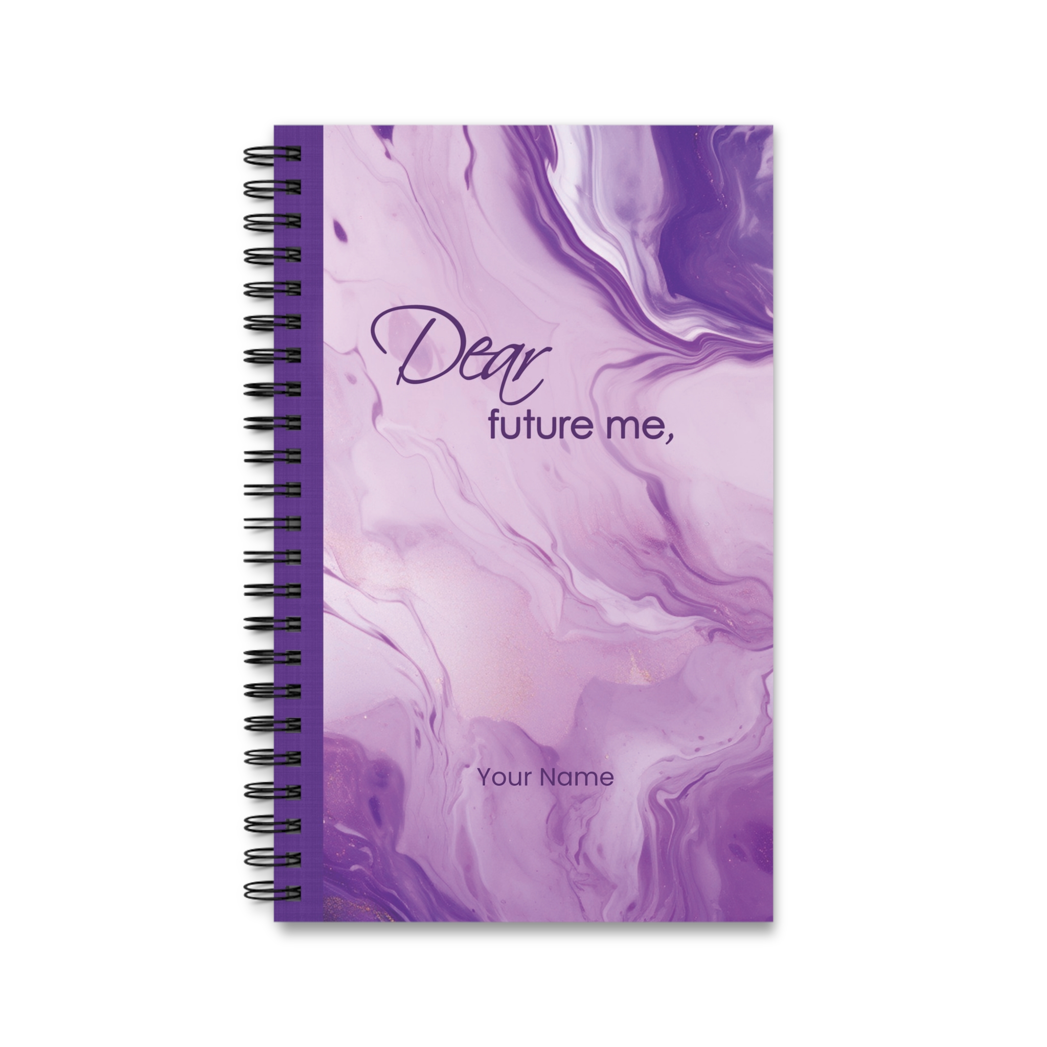 Spiral Journal - Purple Marble - "Dear Future Me" (EU) ✨ Add your name