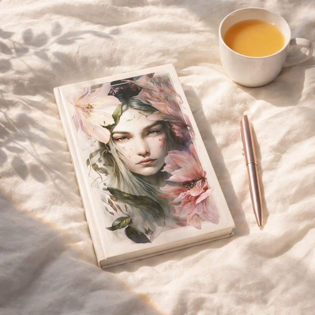journal with flower fae Aleesha