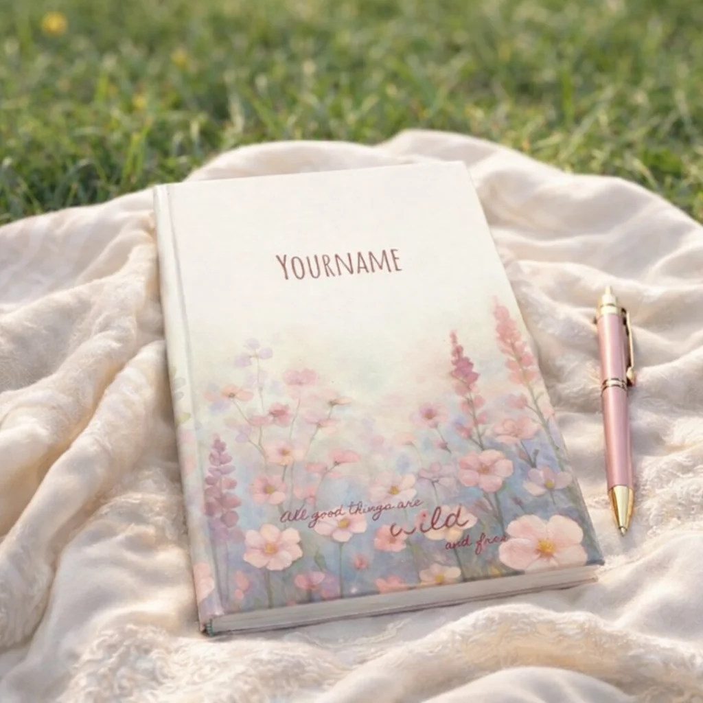 journal wild flowers aquarel